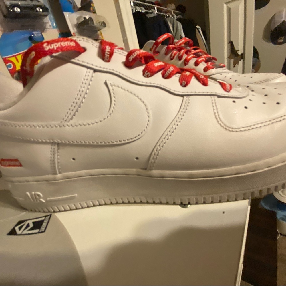 Supreme White and Red Men's Shoes
